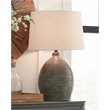 Bowery Hill Terracotta Gray Table Lamp Drum Shade 27.5