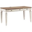 Bowery Hill Traditional Engineered Wood Computer Desk with USB Ports in White