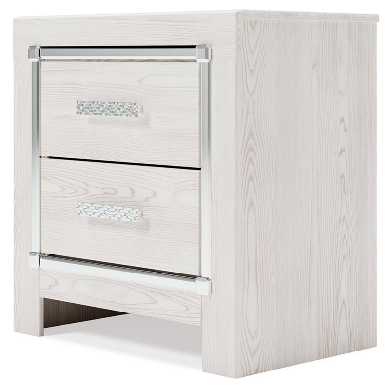 Bowery Hill Two Drawer Engineered Wood Night Stand in White