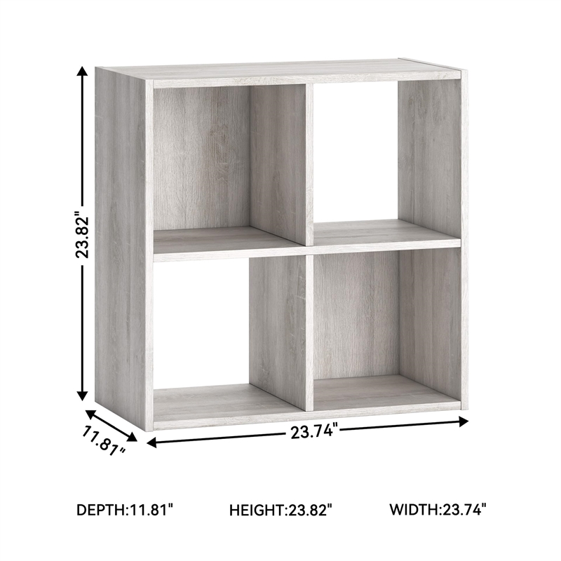 Bowery Hill Four CubeEngineered Wood  Organizer in Off White