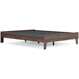 Bowery Hill Queen Engineered Wood Platform Bed in Mocha Brown
