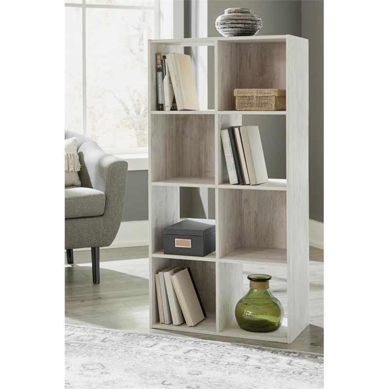 Bowery Hill Eight Cube Engineered Wood Organizer in White Wash