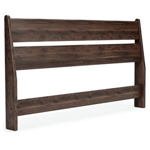 Bowery Hill Contemporary Engineered Wood Queen Panel Headboard in Brown