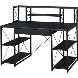 Bowery Hill Rectangular Table Top Desk in Black