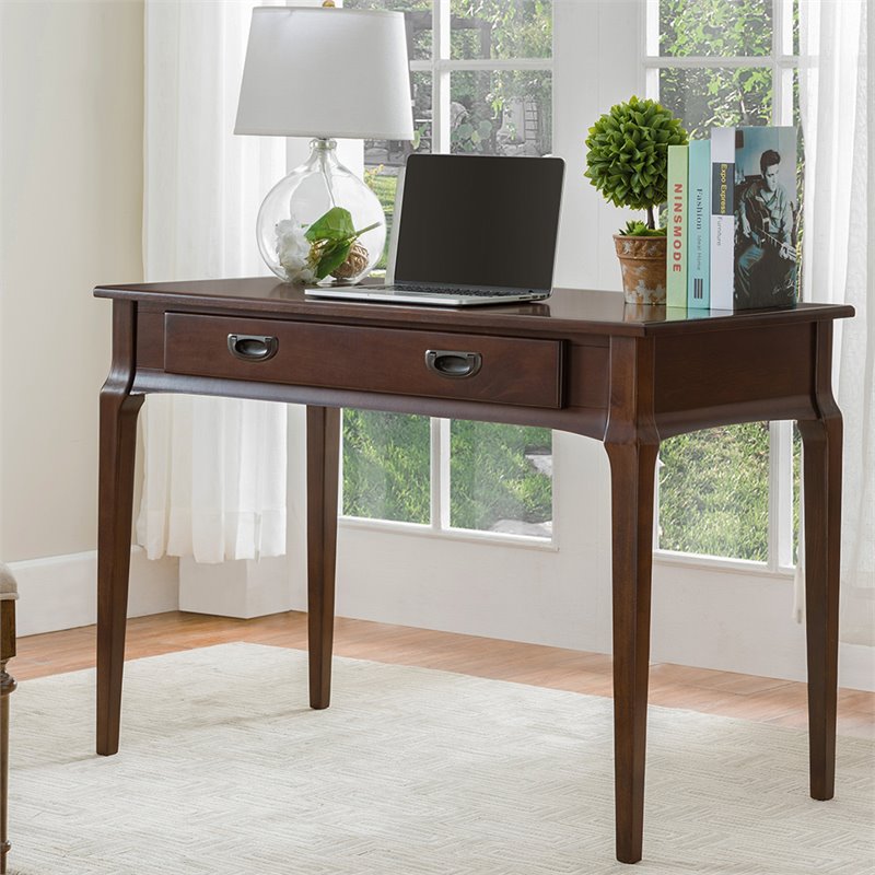 Bowery Hill Solid Wood Computer Desk in Heartwood Cherry