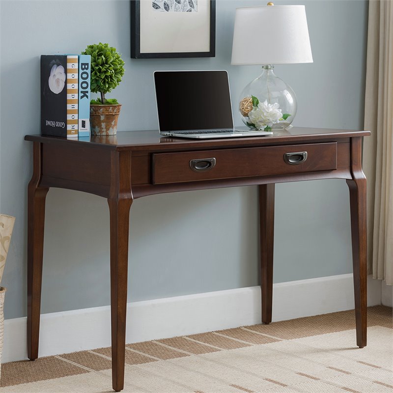 Bowery Hill Solid Wood Computer Desk in Heartwood Cherry