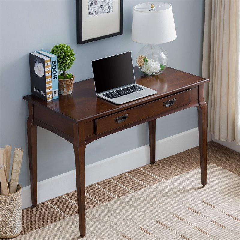 Bowery Hill Solid Wood Computer Desk in Heartwood Cherry