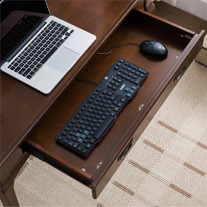 Bowery Hill Solid Wood Computer Desk in Heartwood Cherry