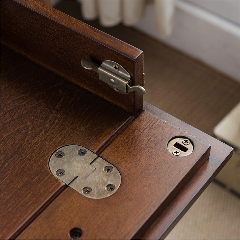 Bowery Hill Solid Wood Computer Desk in Heartwood Cherry