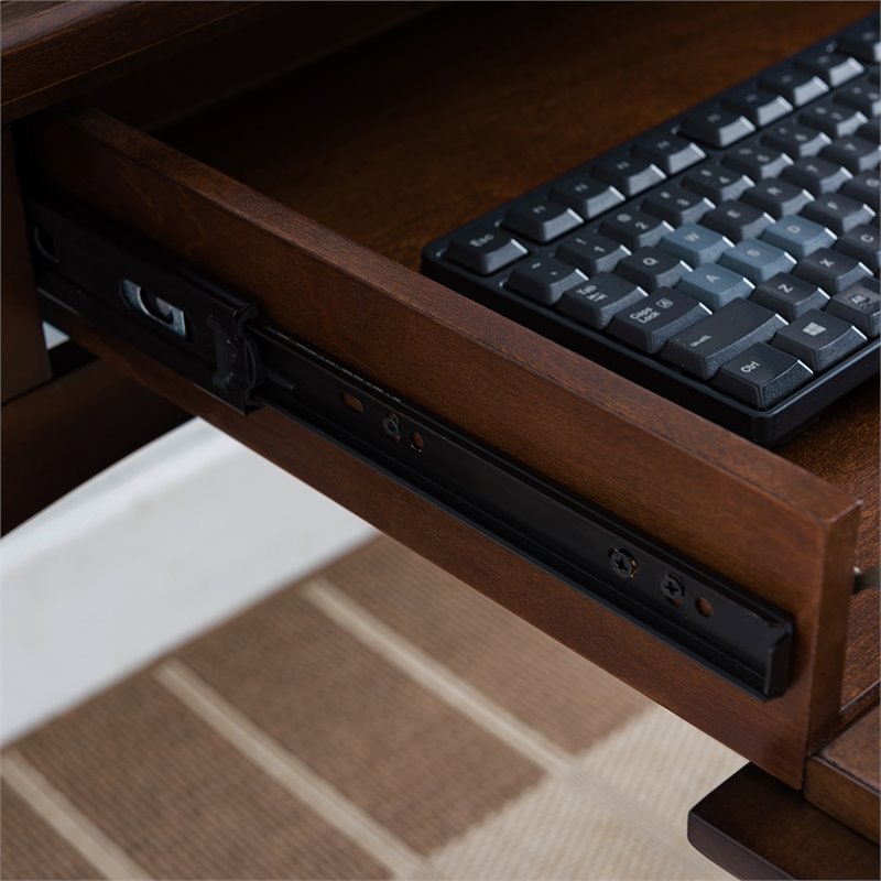 Bowery Hill Solid Wood Computer Desk in Heartwood Cherry