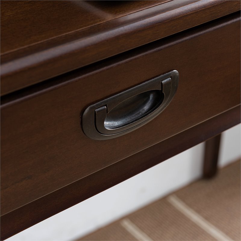 Bowery Hill Solid Wood Computer Desk in Heartwood Cherry