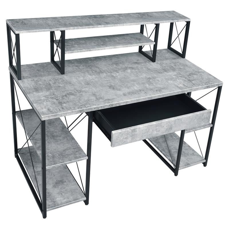 Bowery Hill Contemporary Wood Rectangular Table Top Desk in Black