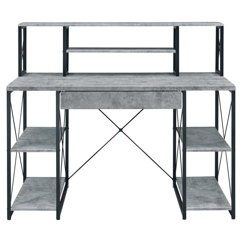 Bowery Hill Contemporary Wood Rectangular Table Top Desk in Black