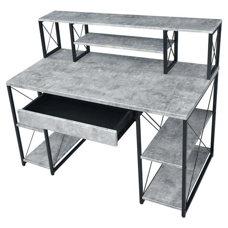 Bowery Hill Contemporary Wood Rectangular Table Top Desk in Black