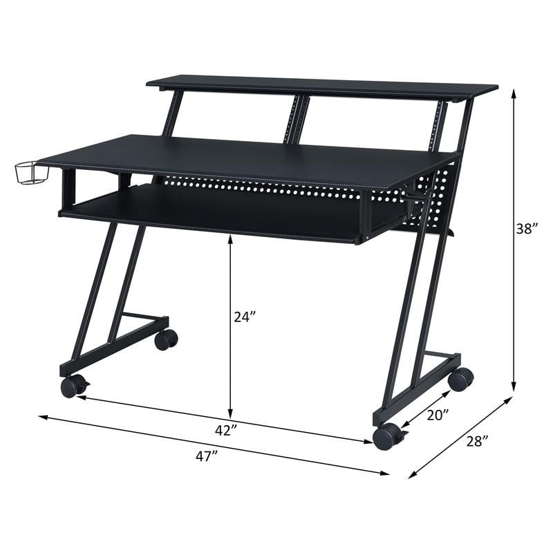 Bowery Hill Contemporary Wood Music Recording Studio Desk in Black