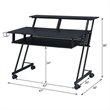Bowery Hill Contemporary Wood Music Recording Studio Desk in Black