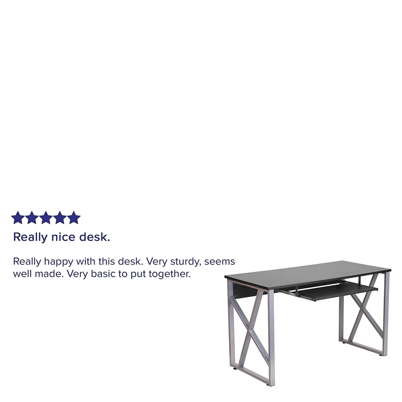 Bowery Hill Computer Desk in Black Laminate Finish