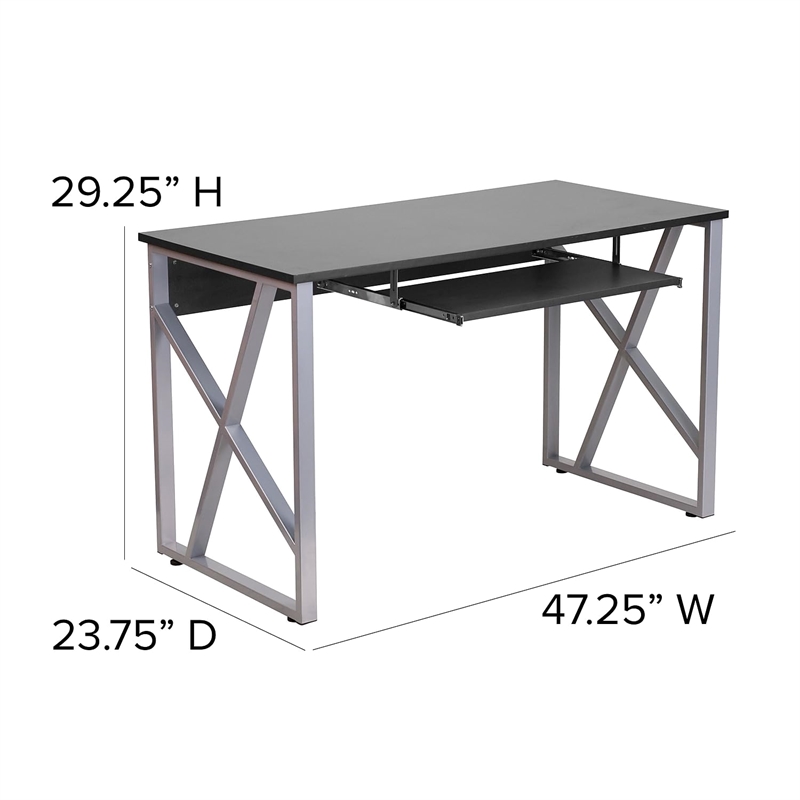 Bowery Hill Computer Desk in Black Laminate Finish