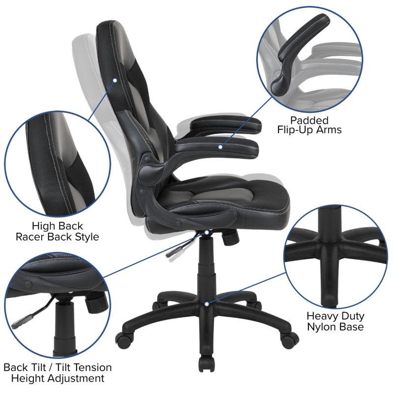 Bowery Hill 2 Piece Gaming Desk Set with Monitor Stand in Black