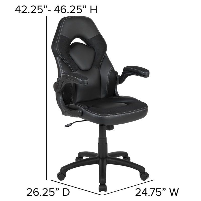 Bowery Hill 2 Piece Gaming Desk Set with Monitor Stand in Black