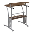 Bowery Hill Rustic Wood/Steel Computer Desk in Rustic Walnut/Silver