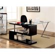 Bowery Hill Modern Swivel Metal Computer Desk in Black