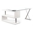 Bowery Hill Modern Metal Swivel Computer Desk in White