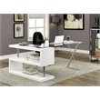 Bowery Hill Modern Metal Swivel Computer Desk in White