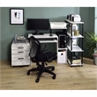 Bowery Hill Contemporary Wood Computer Desk in Antique White/Black