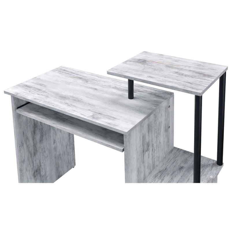 Bowery Hill Contemporary Wood Computer Desk in Antique White/Black