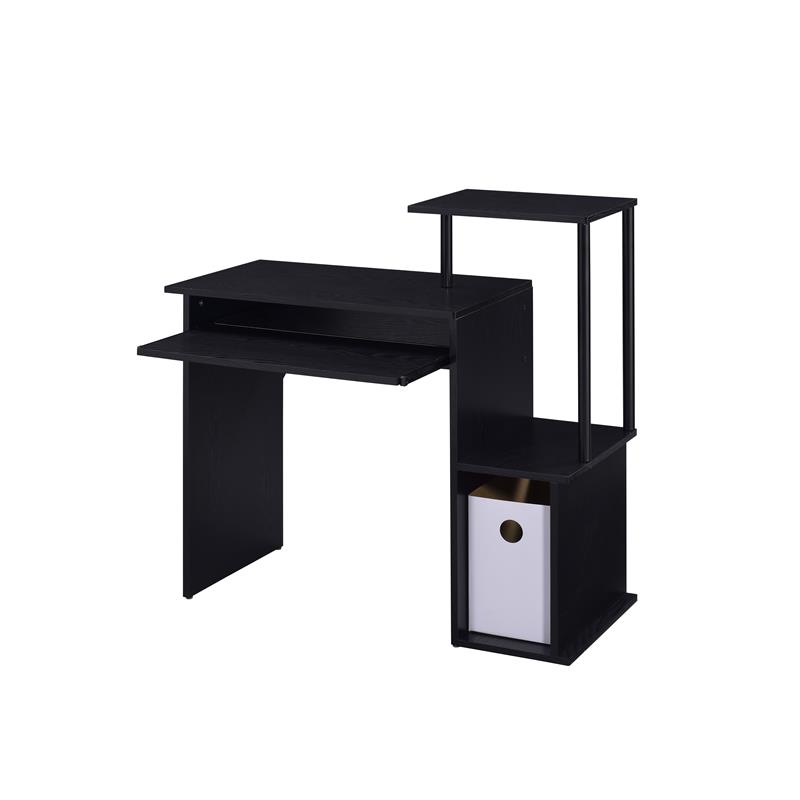 Bowery Hill Rectangular Table Top Computer Desk in Black Finish
