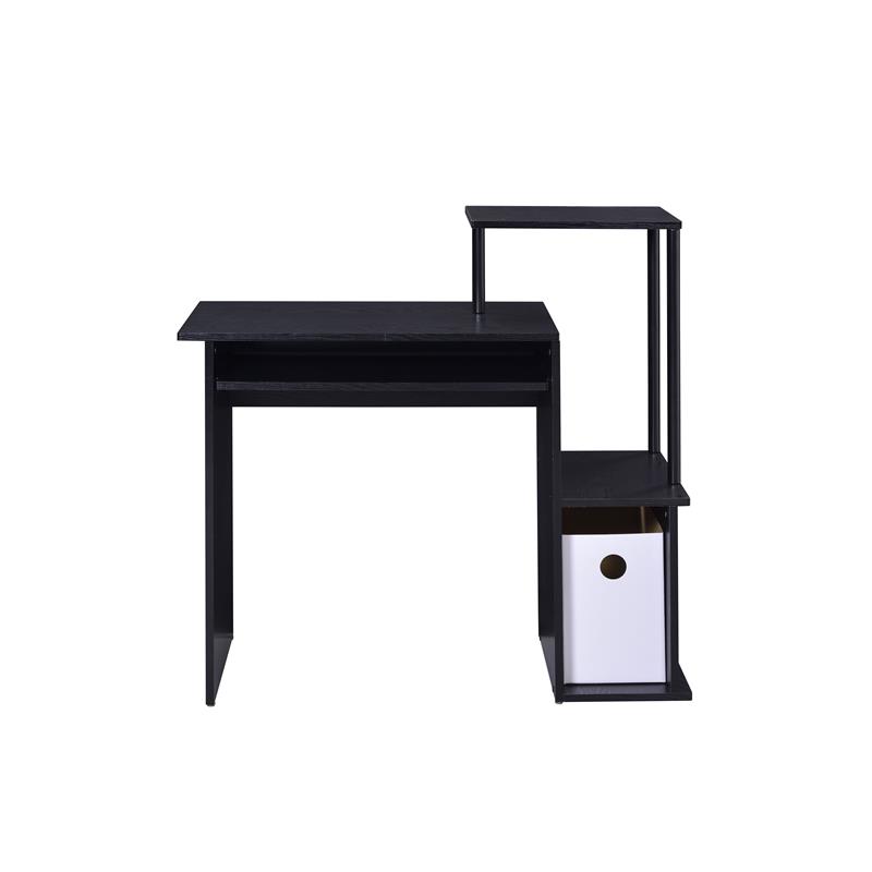 Bowery Hill Rectangular Table Top Computer Desk in Black Finish