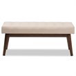 Bowery Hill Button Tufted Bedroom Bench in Beige