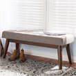 Bowery Hill Button Tufted Bedroom Bench in Light Gray