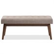 Bowery Hill Button Tufted Bedroom Bench in Light Gray