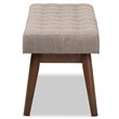Bowery Hill Button Tufted Bedroom Bench in Light Gray