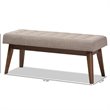 Bowery Hill Button Tufted Bedroom Bench in Light Gray