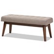 Bowery Hill Button Tufted Bedroom Bench in Light Gray