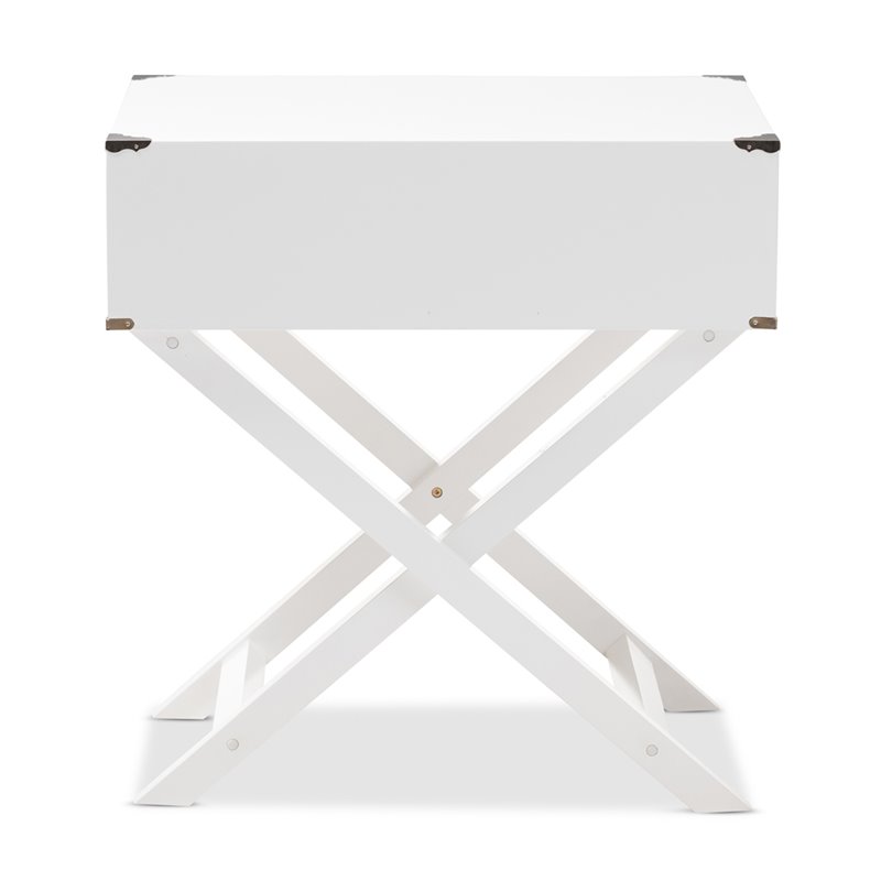 Bowery Hill 1 Drawer Nightstand Table in White