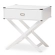 Bowery Hill 1 Drawer Nightstand Table in White