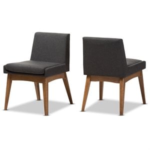 Bowery Hill Polyester Dark Gray Dining Side Chair Rectangular Foam Padded 29.92&quot x 21.46&quot x 23.03&quot Unassembled