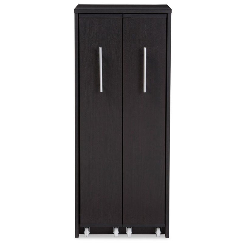 Bowery Hill 2 Pull Out Door Media Storage Cabinet in Brown