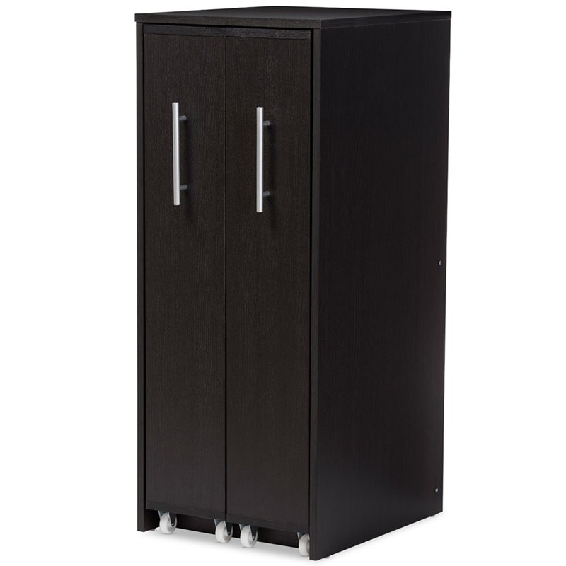 Bowery Hill 2 Pull Out Door Media Storage Cabinet in Brown