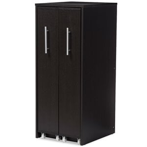 Bowery Hill 2 Pull Out Door Media Storage Cabinet in Brown