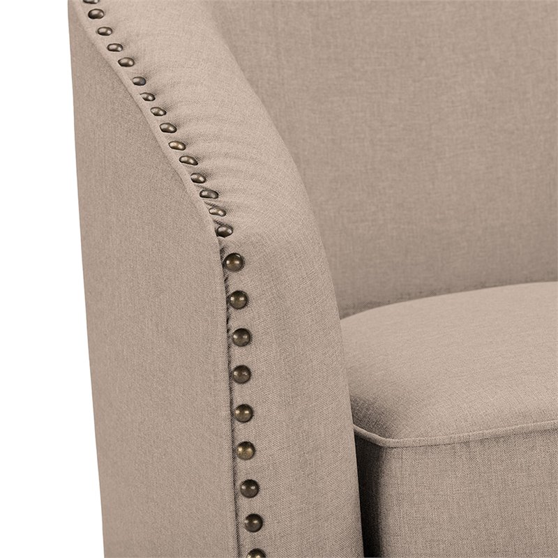 Bowery Hill Swivel Accent Chair in Beige