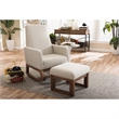 Bowery Hill Modern Fabric Upholstered Rocker and Ottoman in Beige