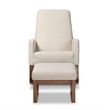 Bowery Hill Modern Fabric Upholstered Rocker and Ottoman in Beige