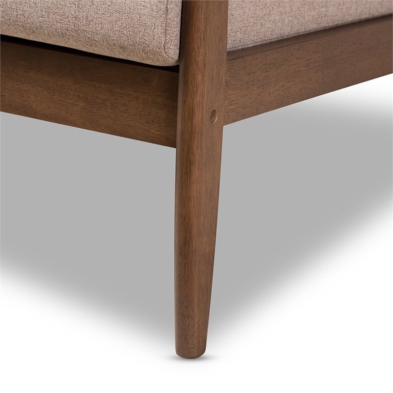 Bowery Hill Fabric Sofa in Light Brown and Walnut Brown