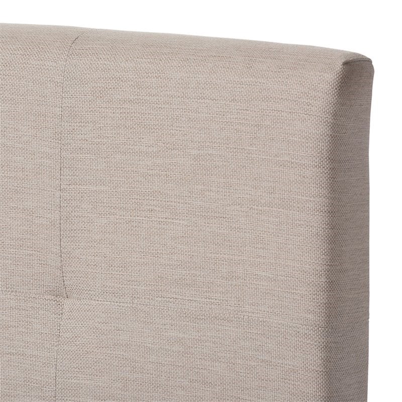 Bowery Hill Tufted King Panel Bed in Beige