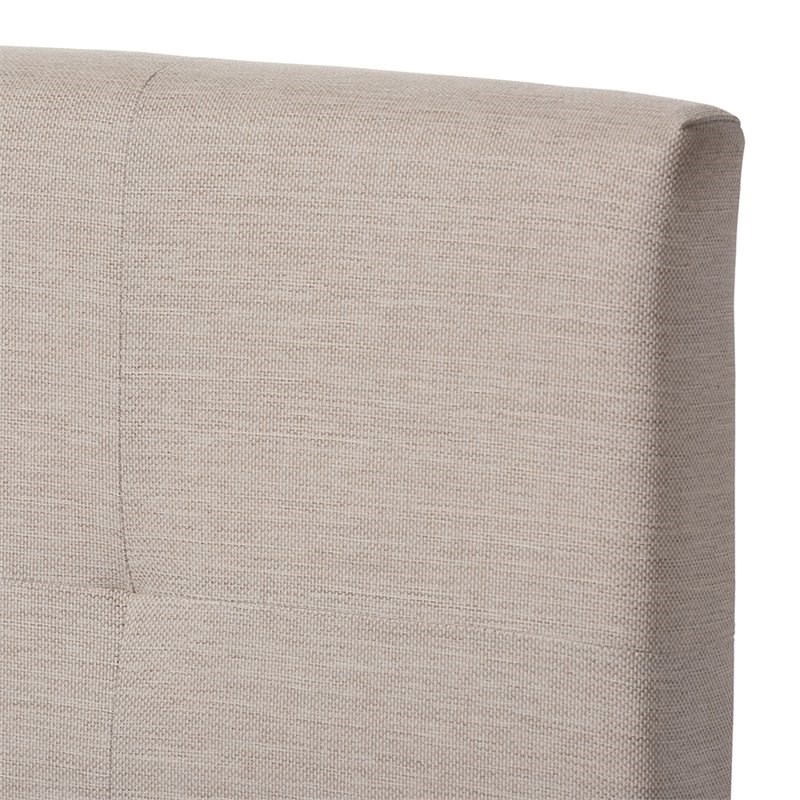 Bowery Hill Tufted Queen Panel Bed in Beige